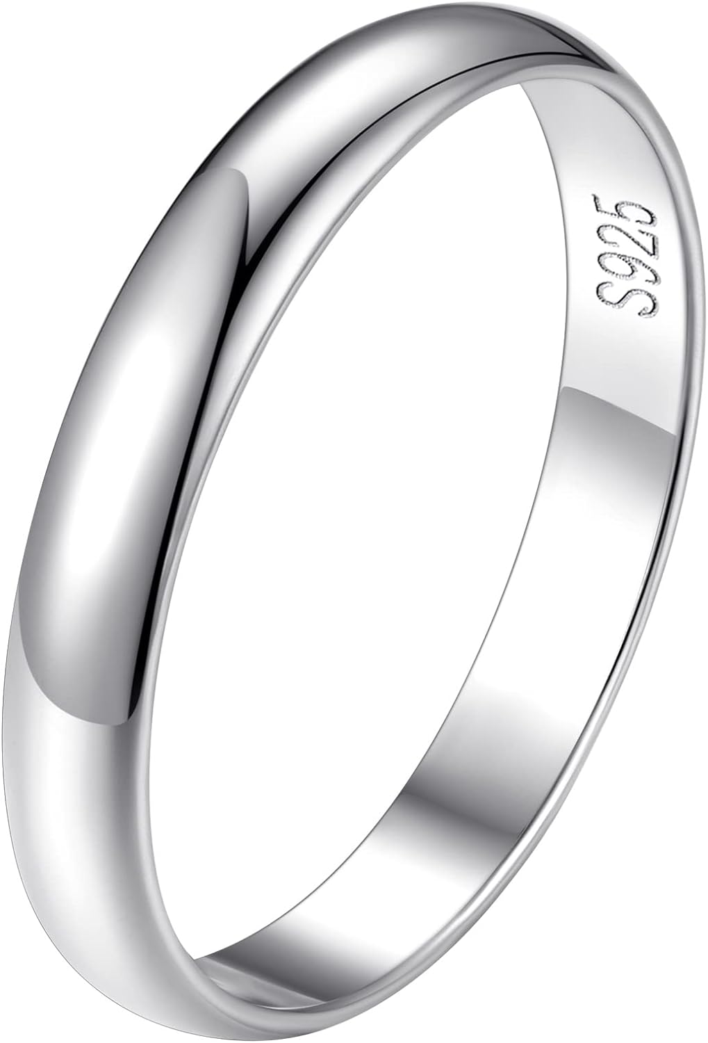 FindChic 925 Sterling Silver Band Rings for Women Girls Simple Engagement Wedding Band
