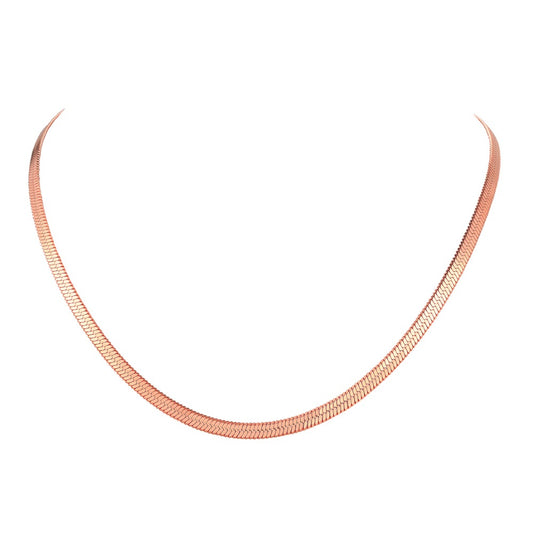 FindChic Stainless Steel Choker Herringbone Snake Chains Necklace for Women