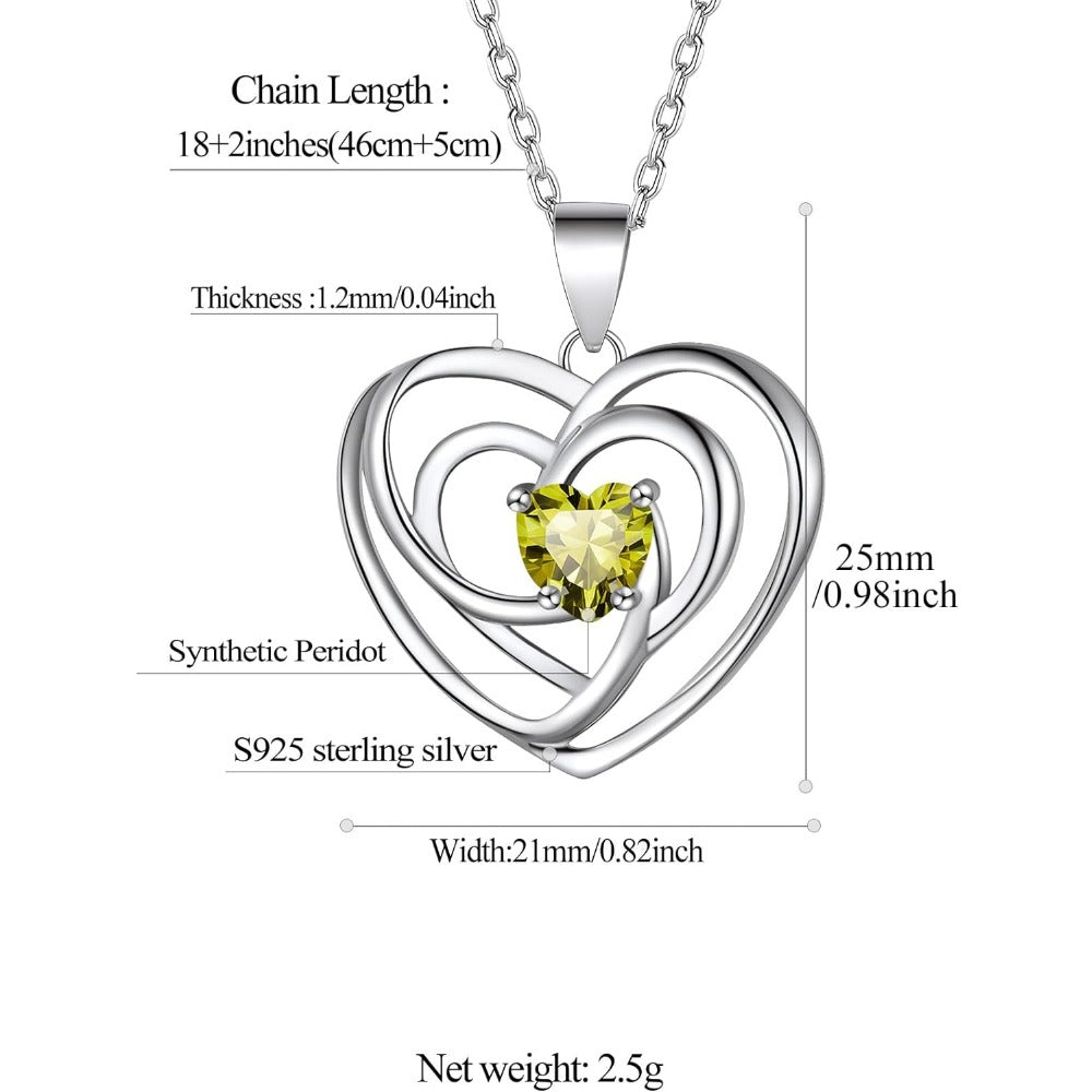 FindChic Sterling Silver Celtic Knot Heart Birthstone Necklace for Women