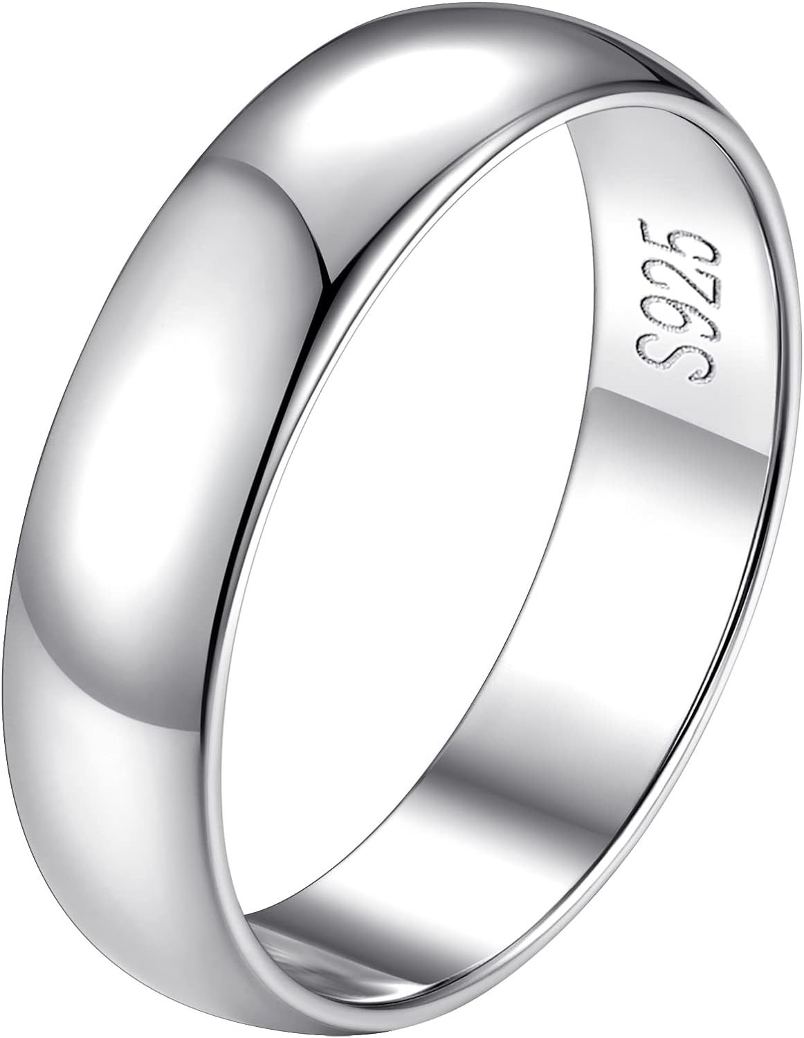 FindChic 925 Sterling Silver Band Rings for Women Girls Simple Engagement Wedding Band