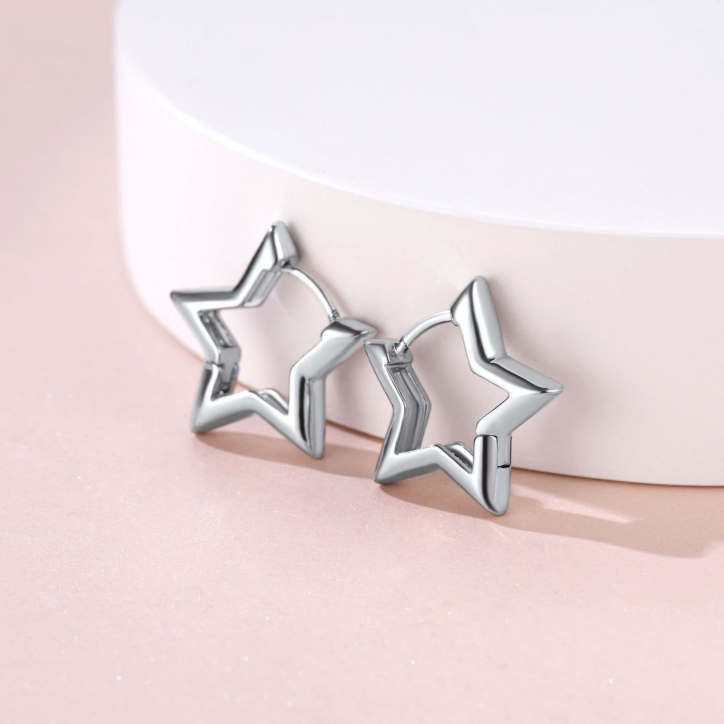 FindChic Hypoallergenic Star Huggie Earrings for Women